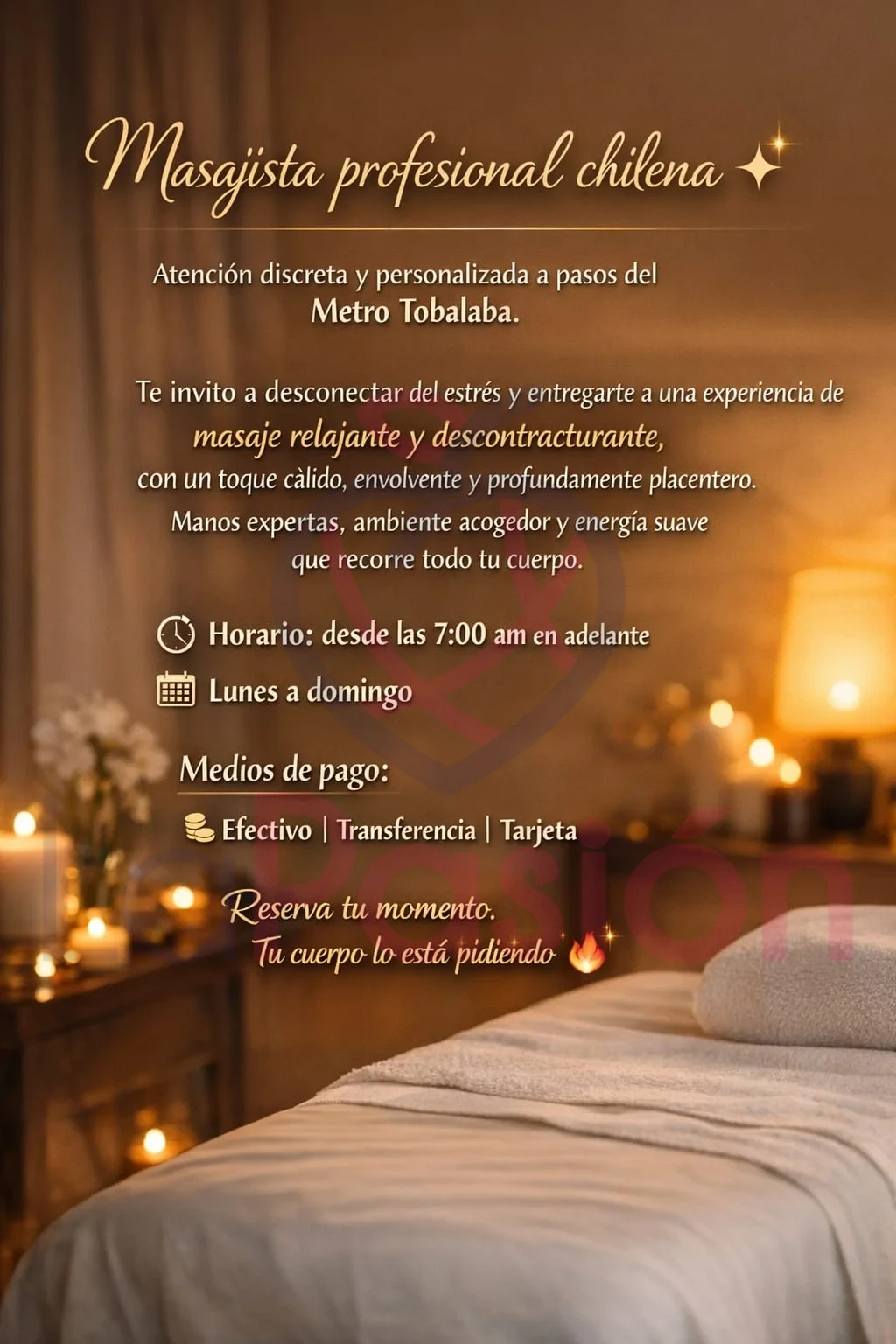 Masajista chilena en providencia